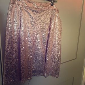 Rose gold sequin skirt